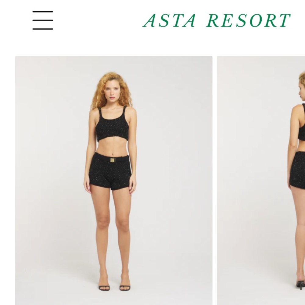 Asta resort black sequin set size xs top and bottom. Never worn